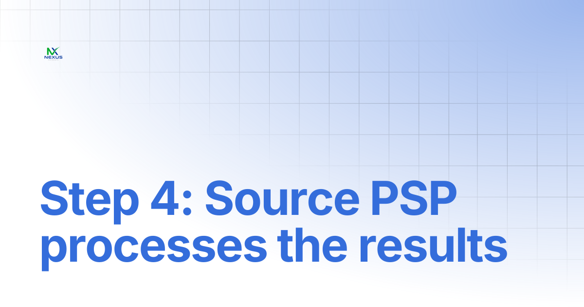 Step 4: Source PSP processes the results | Nexus Payments Docs