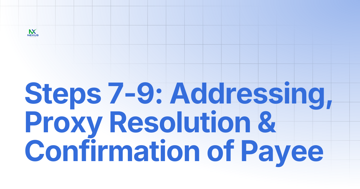 Steps 7-9: Addressing, Proxy Resolution & Confirmation of Payee | Nexus ...